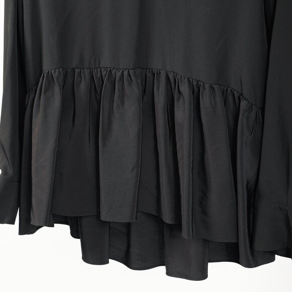 Tibi Black Silk CDC Peplum Top - Picture 7 of 10